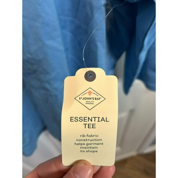St. John's Bay Essential Tee Long Sleeve Shirt XL Blue Cotton Bundle Of 2 NWT - Picture 9 of 9